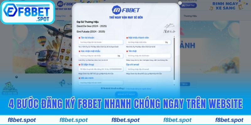 4 bước đăng ký F8bet nhanh chóng ngay trên website chính thức