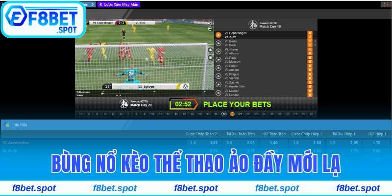 Sàn Cược Saba Sports F8bet Đỉnh Cao Kèo Thơm Mỗi Ngày 4 Bùng nổ cùng kẻo thể thao ảo mới lạ