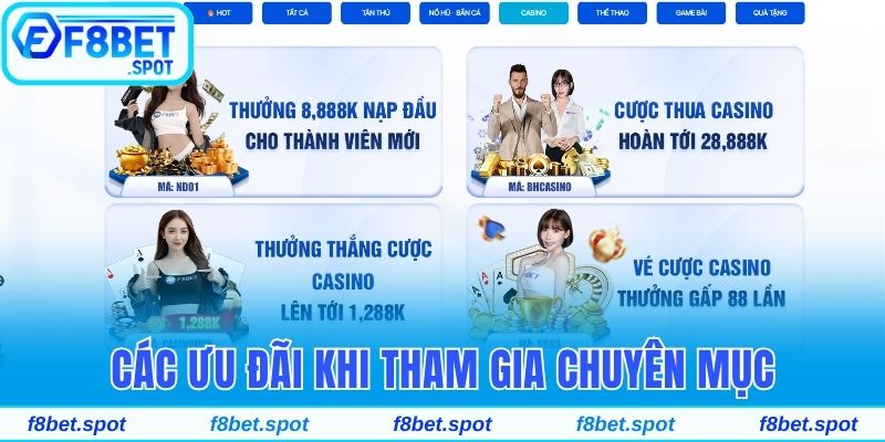 Các ưu đãi nhà cái cung cấp khi tham gia chuyên mục