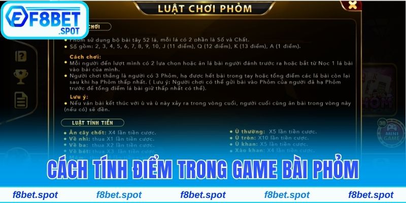 Bộ Luật Bài Phỏm F8bet Chi Tiết Cho Người Mới Bắt Đầu 4 Cách tính điểm thắng thua trong game bài Phỏm
