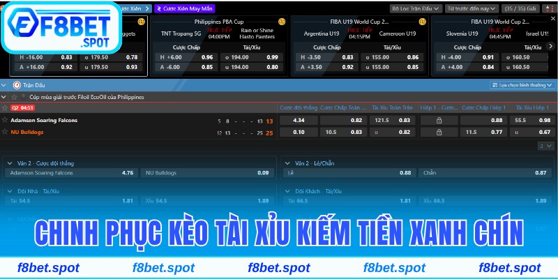Sàn Cược Saba Sports F8bet Đỉnh Cao Kèo Thơm Mỗi Ngày 5 Chinh phục kèo tài xỉu kiếm tiền xanh chín