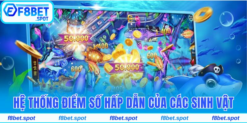 Chinh Phục Bắn Cá Ăn Xu Rinh Ngay Jackpot Cực Khủng 4 Hệ thống điểm số hấp dẫn của các sinh vật