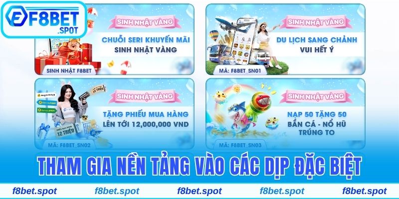 Tham gia hệ thống vào những dịp đặc biệt